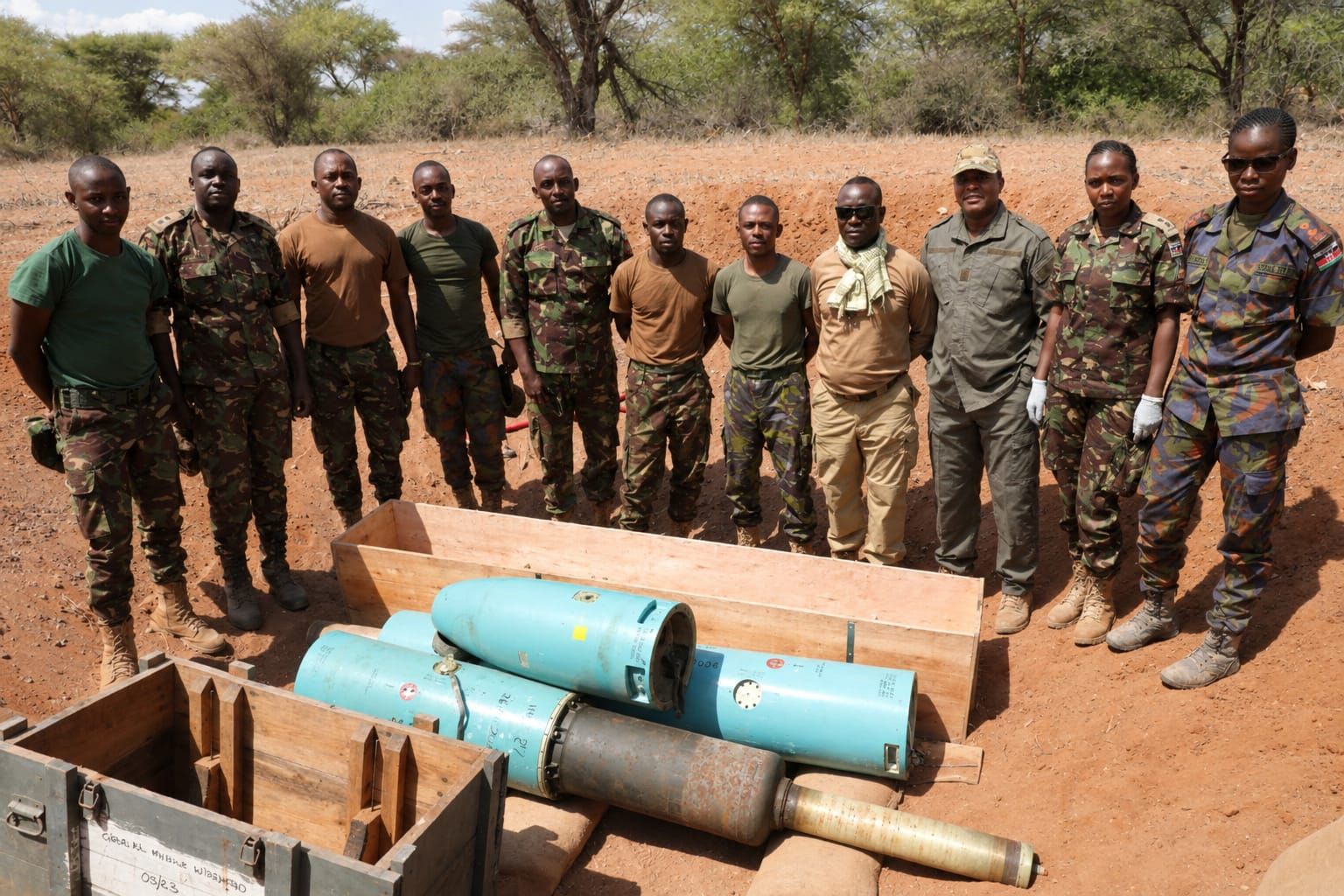 Stanfajoy team with crated ordnance ready for stockpile destruction